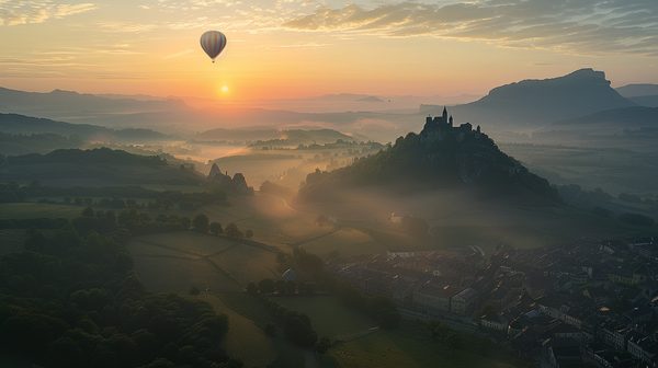 Découverte en montgolfière au-dessus de puy-en-velay